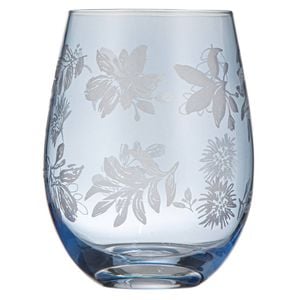 Ladelle Mossman Blue Etched Set Of 4 Tumblers