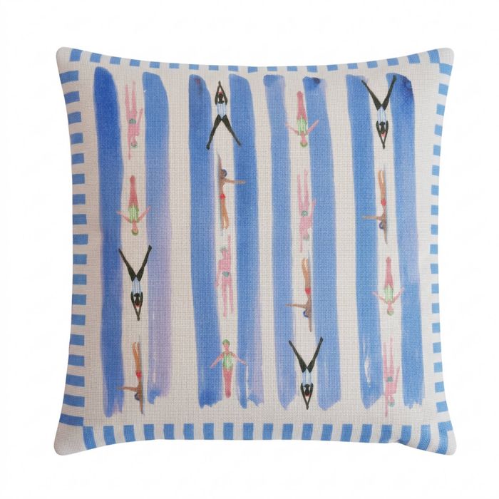 KAS AUSTRALIA 50x50cm Multi Swimmers Laps Outdoor Cushion