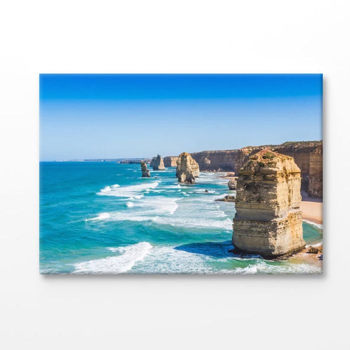 Twelve Apostles Island With Ocean Print 100% Australian Made 75x50cm (Stretched Canvas)