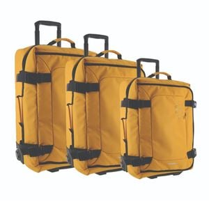 3pc Gap Soft-shell Suitcase Lockable Travel Trolley Luggage Set 73cm Yellow