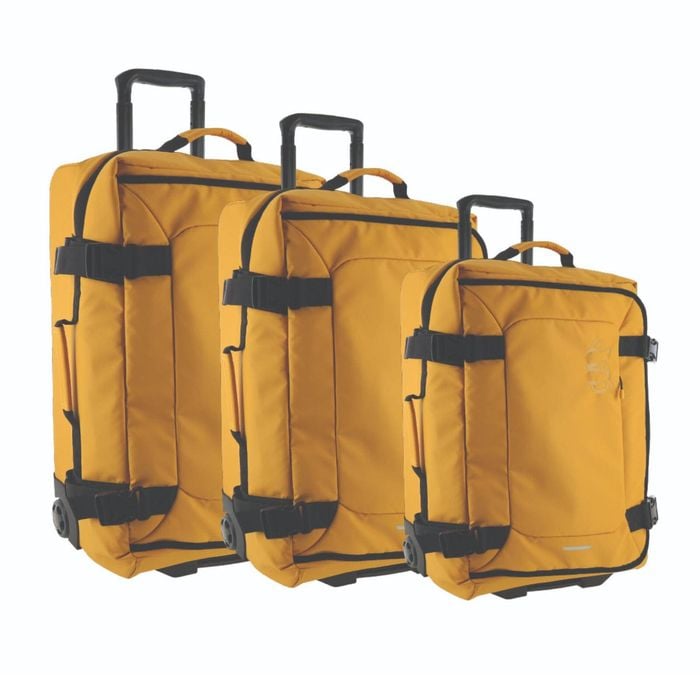 3pc GAP Soft-Shell Suitcase Lockable Travel Trolley Luggage Set 73cm Yellow