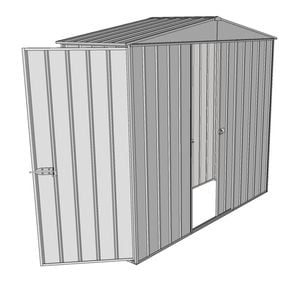 Build-a-Shed 2.3 x 0.8 x 2.3m Front Gable Dual Door Narrow Shed - Zinc