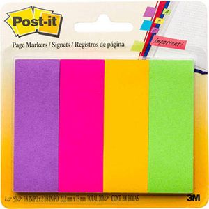 Post-it Page Markers 200 Sheets 22x73mm (4 Colours) (Jaipur)
