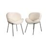 Oikiture 2PCS Dining Chair Sherpa  Warm White