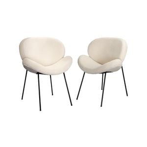 Oikiture 2PCS Dining Chair Sherpa  Warm White