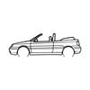 Ignite Laser Volkswagen 1998 Golf 4 Convertable Silhouette Metal Wall Art Rustic Metal 15.7inch/40cm