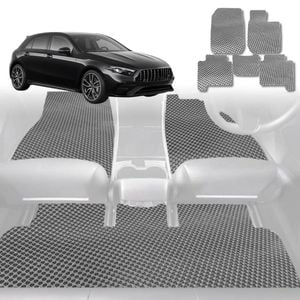 6D Diamond Car Floor Mats for Mercedes-Benz A-Class (W177)2018-Current-Full Set-Grey-Outback GT