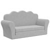 vidaXL Kids' Sofa Bed 2-Seater Children Toddler Couch Light Grey Soft Plush