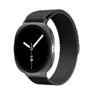 Samsung Galaxy Watch 8 40mm/44mm/Classic 46mm Stainless Steel Magnetic Milanese Loop Watch Band Strap (Black)
