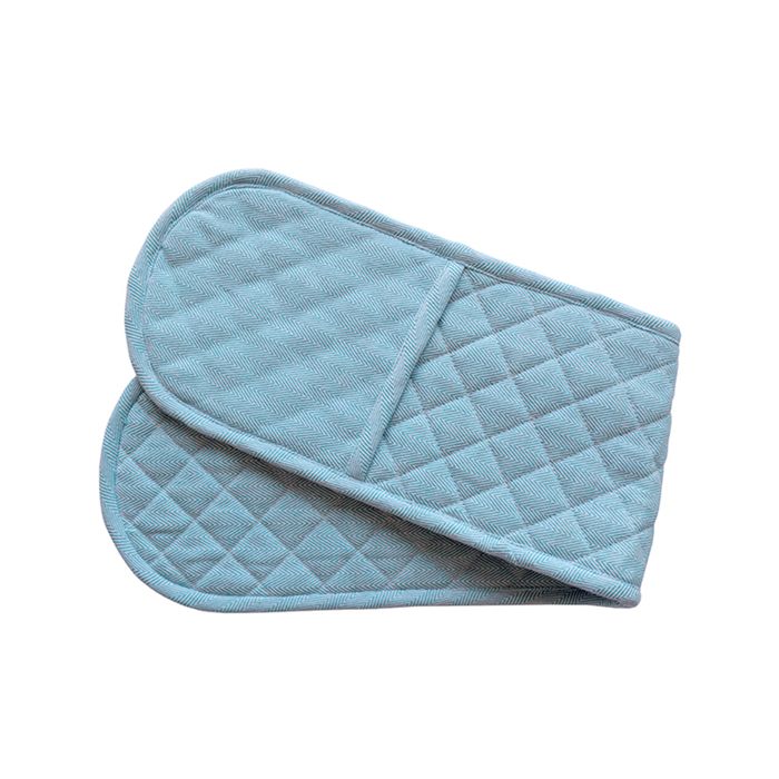 Herringbone Double Mitts - Blue