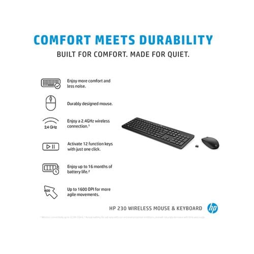 HP 230 Wireless Mouse And Keyboard Combo [18H24AA] - Bunnings Australia
