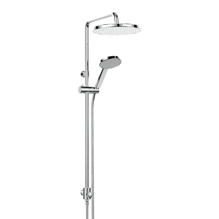 Greens Chrome Penny Twin Rail Shower With RainBoost® Technology