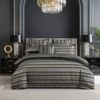 Renee Taylor Regalia Collection Mayana Quilt Cover Set Silver & Black Super King