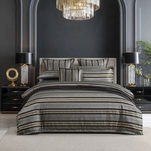 Renee Taylor Regalia Collection Mayana Quilt Cover Set Silver & Black Super King