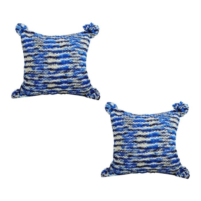SOGA 2X 45cm Deep Sea Blue Throw Pillows – Gradient Dyed