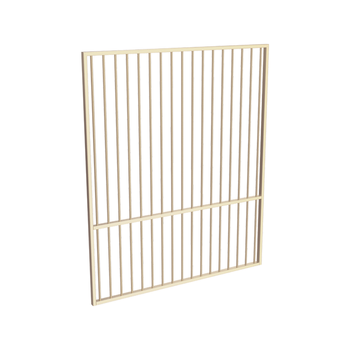 ProtectorAl 1201 - 1500 x 1800mm Primrose Aluminium Garden Gate Flat Top with Mid Rail
