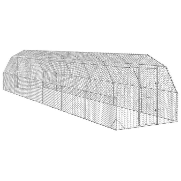 vidaXL Chicken Run 2.5x12x2.25 m Galvanised Steel Walk-in Chicken Run