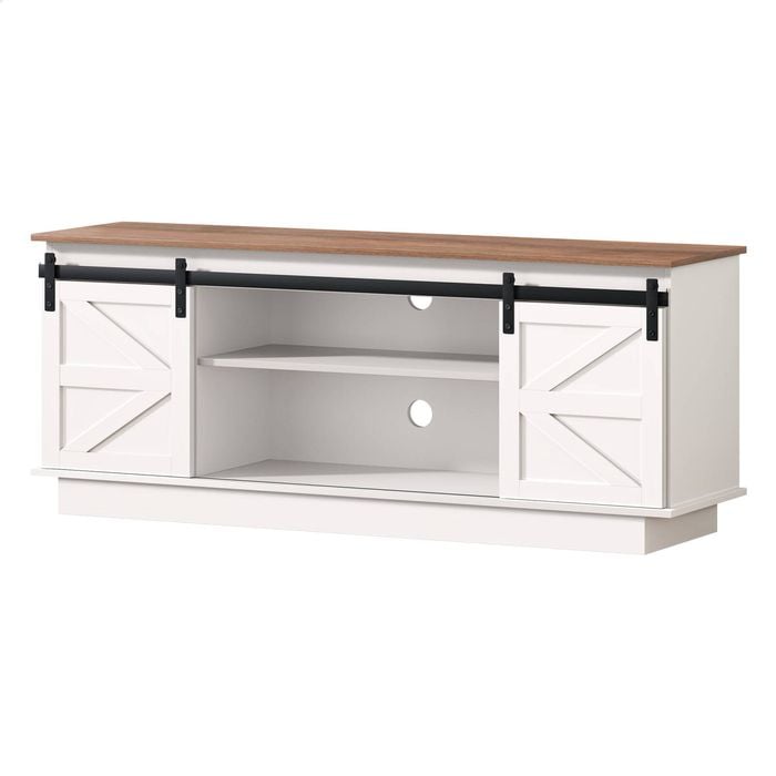 Alfordson Entertainment Unit Tv Cabinet 150cm Walnut White