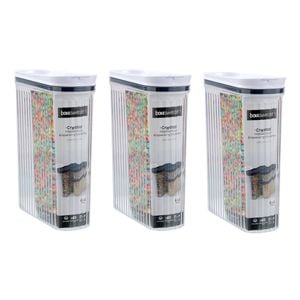3PK Lemon and Lime Crystal Ribbed Food Dispenser Container 4.4L/22x8x31cm Assrtd