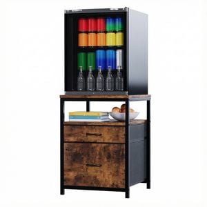 Advwin Mini Fridge Stand with Large Capacity Storage 2 Drawers and Open Shelf