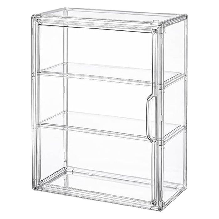 Catzon 3 Tier Clear Display Case Magnetic Door Wall-mounted For Figures