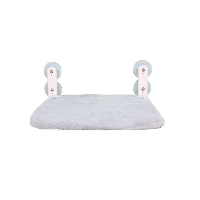 Foldable Cat Window Hammock with Strong Suction Cups/Faux/Grey