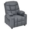 Costway Kids Recliner PU Leather Sofa Lounge Chair Grey