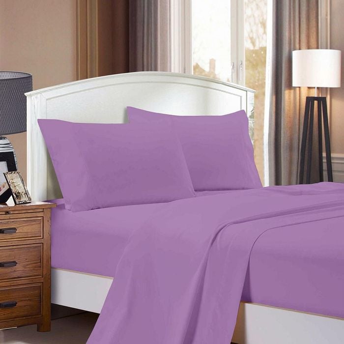 Fabric Fantastic 1000tc Ultra Soft Queen Size Bed Lilac Flat & Fitted Sheet Set