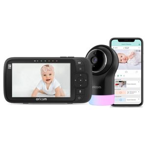 Oricom OBH950 5" Smart HD Nursery Pal Glow+ Video Baby Monitor - Black