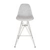 Sk Designer Living | Replica Eames Dsr Stool | Fabric & Chrome - Textured Light Grey
