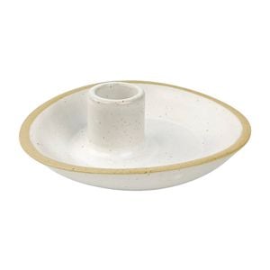 Urban 4cm Ceramic Single Tapered Candle Holder - White