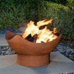 Mimosa 63cm x 56cm Rustic Cast Iron Chalice Fire Pit With Steel Stand