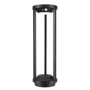Brilliant Black Victor Exterior Solar Bollard Light With Sensor