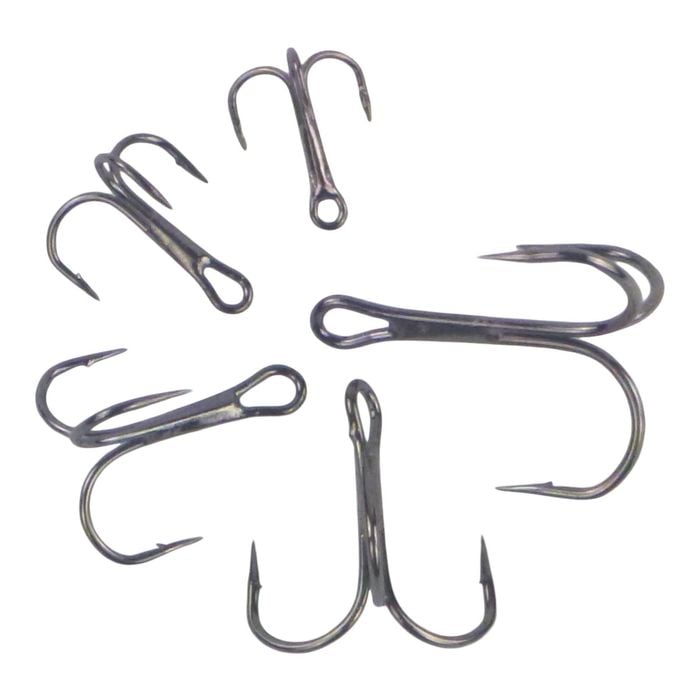 Swimerz Round Bend Trebles Size 6 Black Nickel, 50 Pack