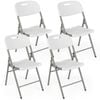 Costway 4 Pack Foldable Dining Chairs Metal Frame Event Chair White