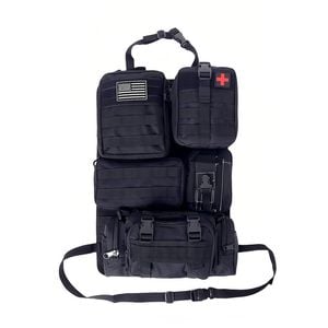 Catzon Tactical Car Seat Back Storage Bag 5 Detachable Pockets-black
