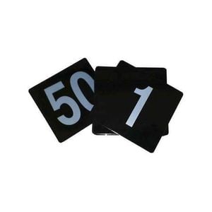 Trenton Table Numbers - Silver Numbers On Black - 1-50