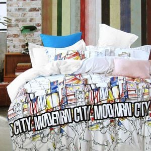 Chapel Gate Modern City Natural Cotton Quilt Cover Set Single