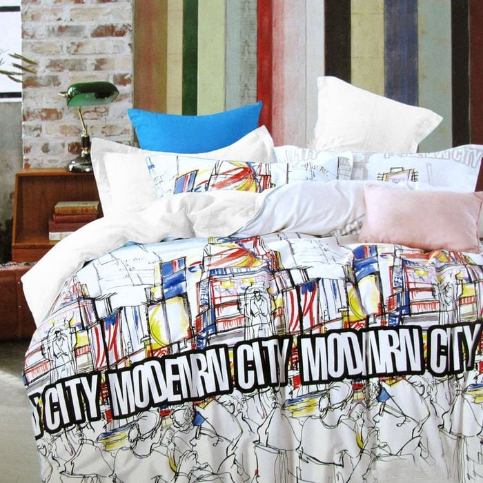 Chapel Gate Modern City Natural Cotton Quilt Cover Set Single