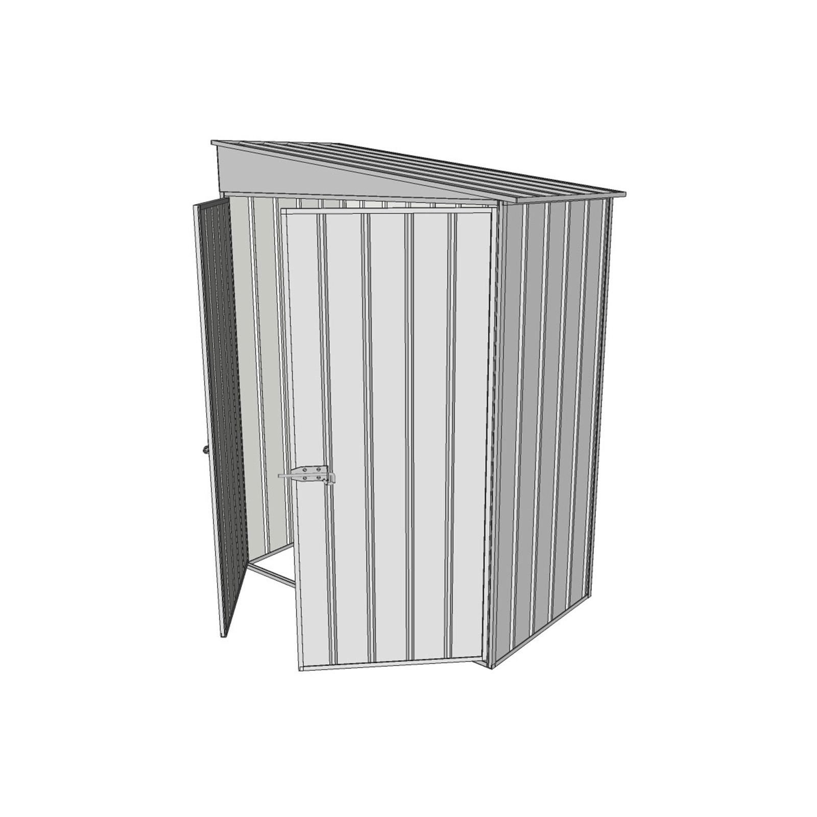Build-a-Shed 1.5 x 0.8 x 2m Double Hinged Door Skillion Shed - Zinc product image