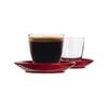 Duralex 12 Piece Gigogne Glass Coffee Cup and Ceramic Saucer Set - 220ml