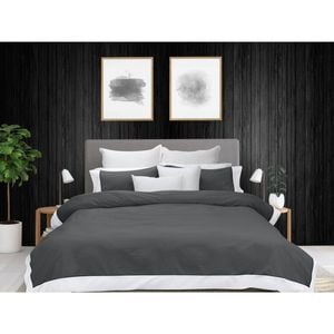 Bas Phillips New York Quilt Cover Set Cotton Queen Charcoal/white