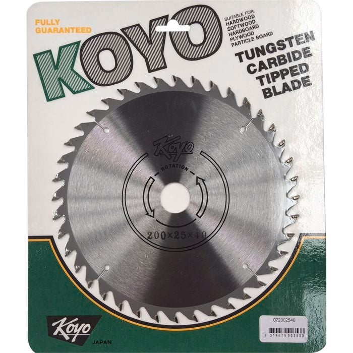 Koyo 200mm 40T 25mm Bore Circular Saw Blade For Timber Cutting