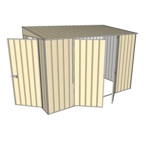 Build-a-Shed 1.5 x 3 x 2m Double Hinged Side Door Skillion Shed - Cream