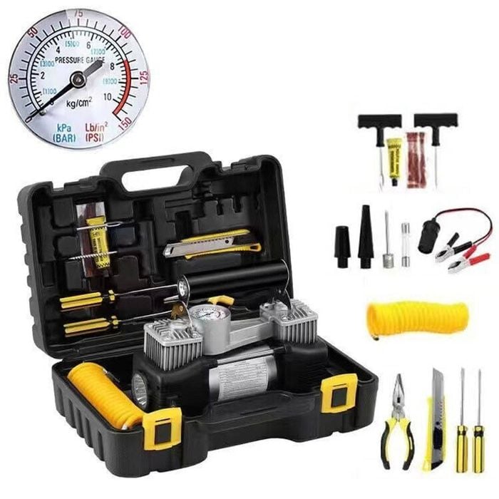 Provecta 12V 150PSI Car Air Compressor – Portable Tyre Deflator Inflator Pump for 4WD, Car & Truck