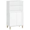 vidaXL Highboard High Gloss White Storage Sideboard Cupboard