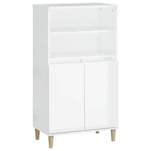 vidaXL Highboard High Gloss White Storage Sideboard Cupboard