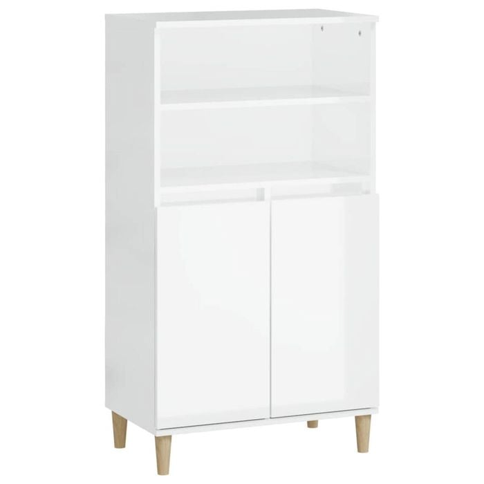 vidaXL Highboard High Gloss White Storage Sideboard Cupboard