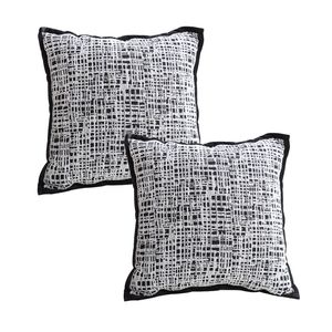 SOGA 2 Pack Black White Leopard Print Throw Pillow 45cm