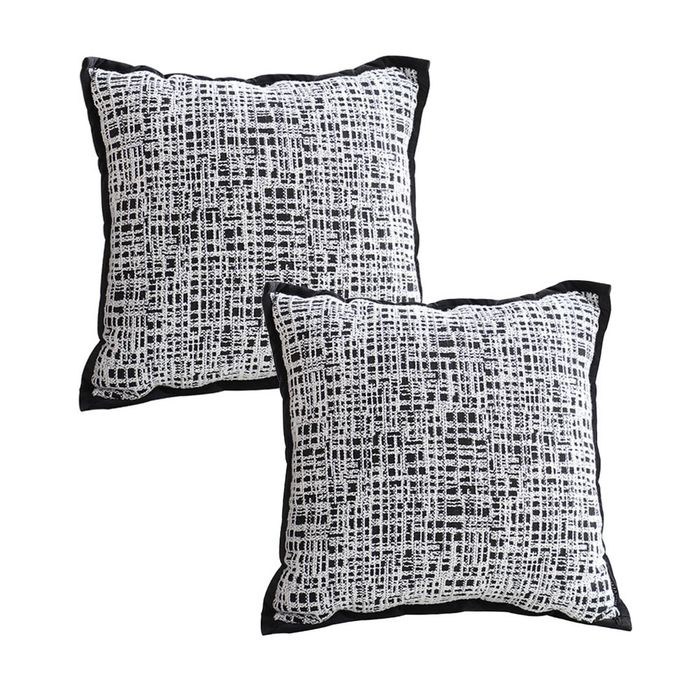 SOGA 2 Pack Black White Leopard Print Throw Pillow 45cm